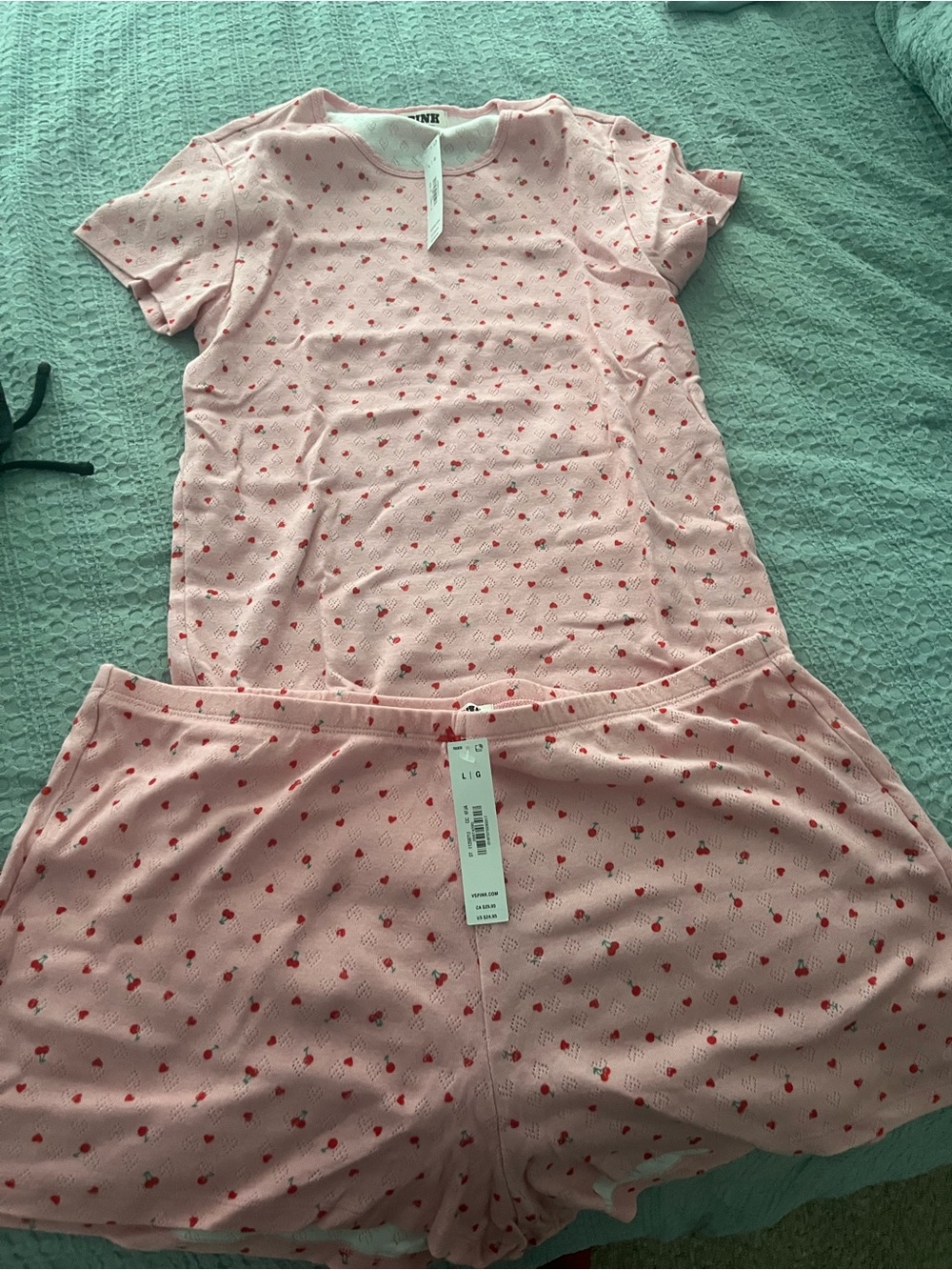 VS PINK Cherry Print Pajama Set